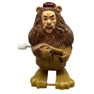 Vintage Wind-Up Tin Lion Toy With Brown Mane & Movable Parts wizard of OZ READ